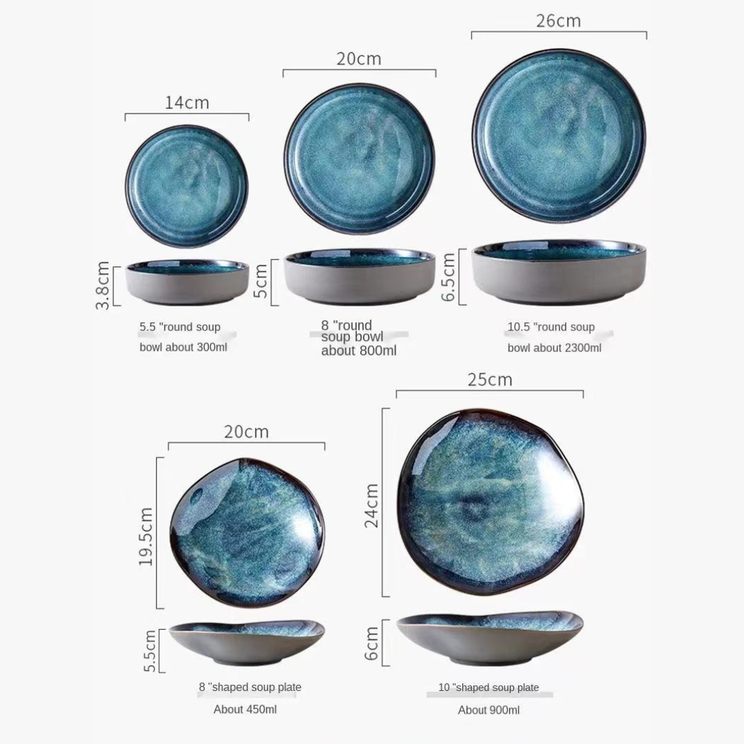 Coastal Blue 11-Piece Dinnerware Set