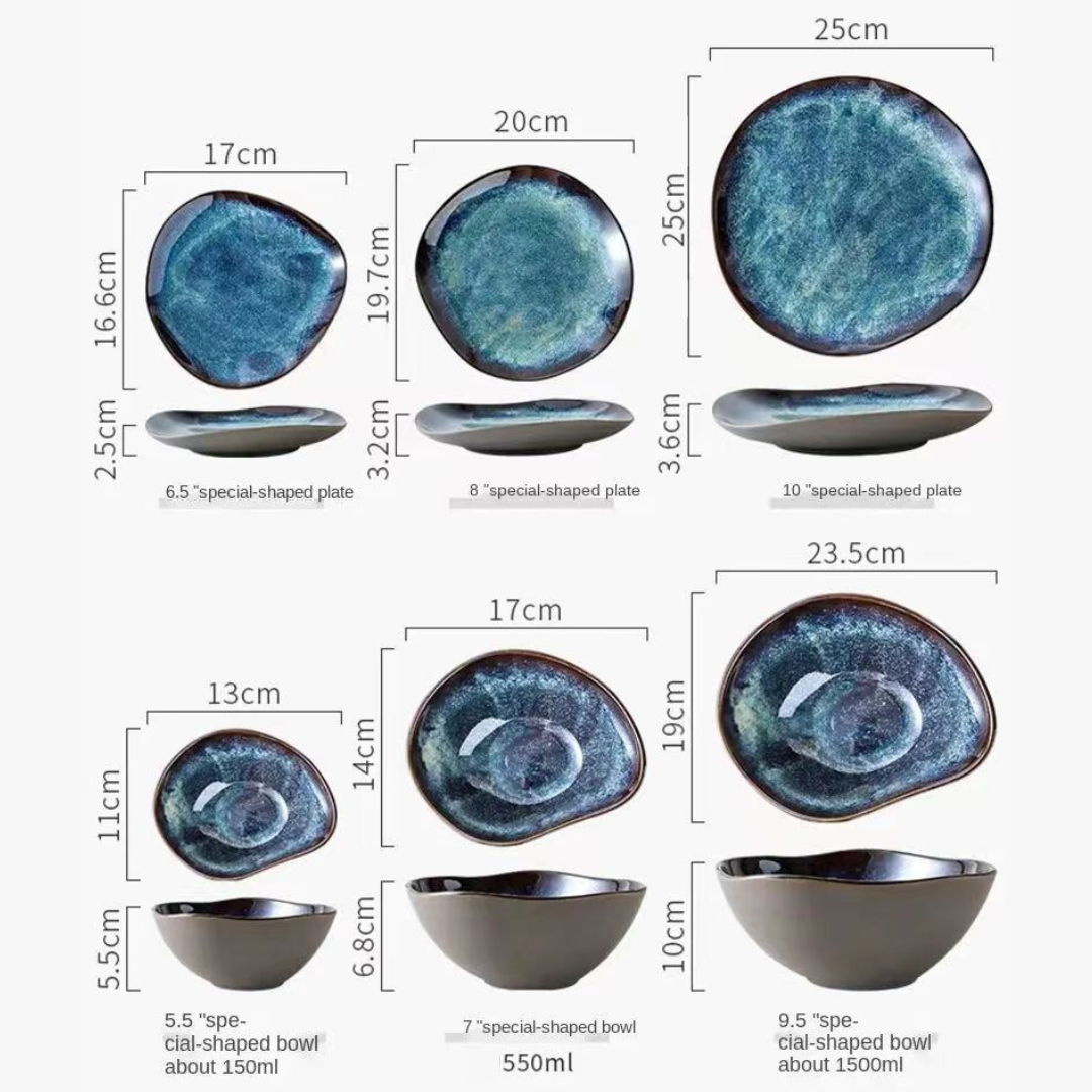 Coastal Blue 11-Piece Dinnerware Set