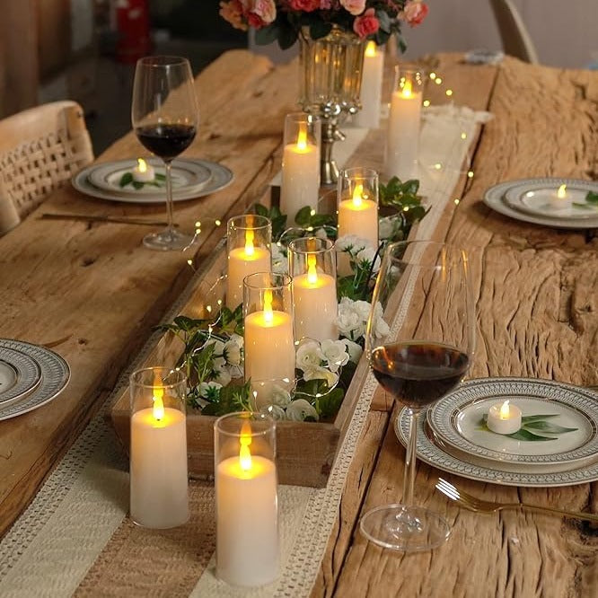 Flameless Acrylic LED Candle 9-Piece Set