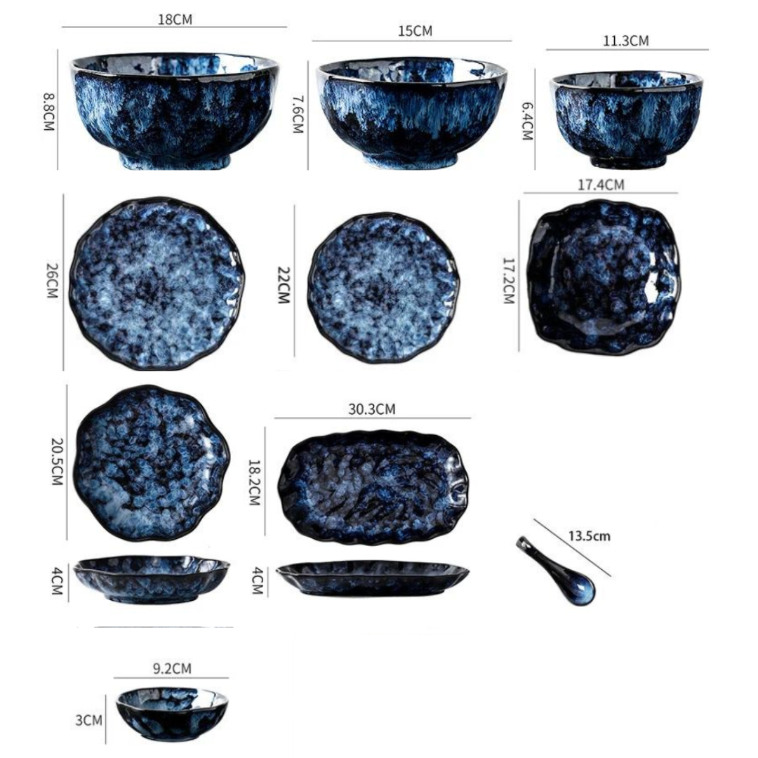 Blue Eclipse 10-Piece Dinnerware Set