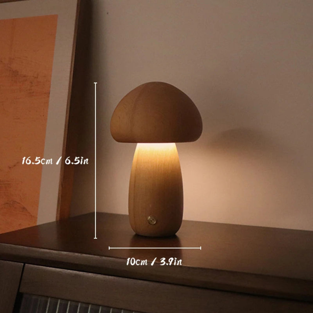Nordic Wooden Mushroom Lamp
