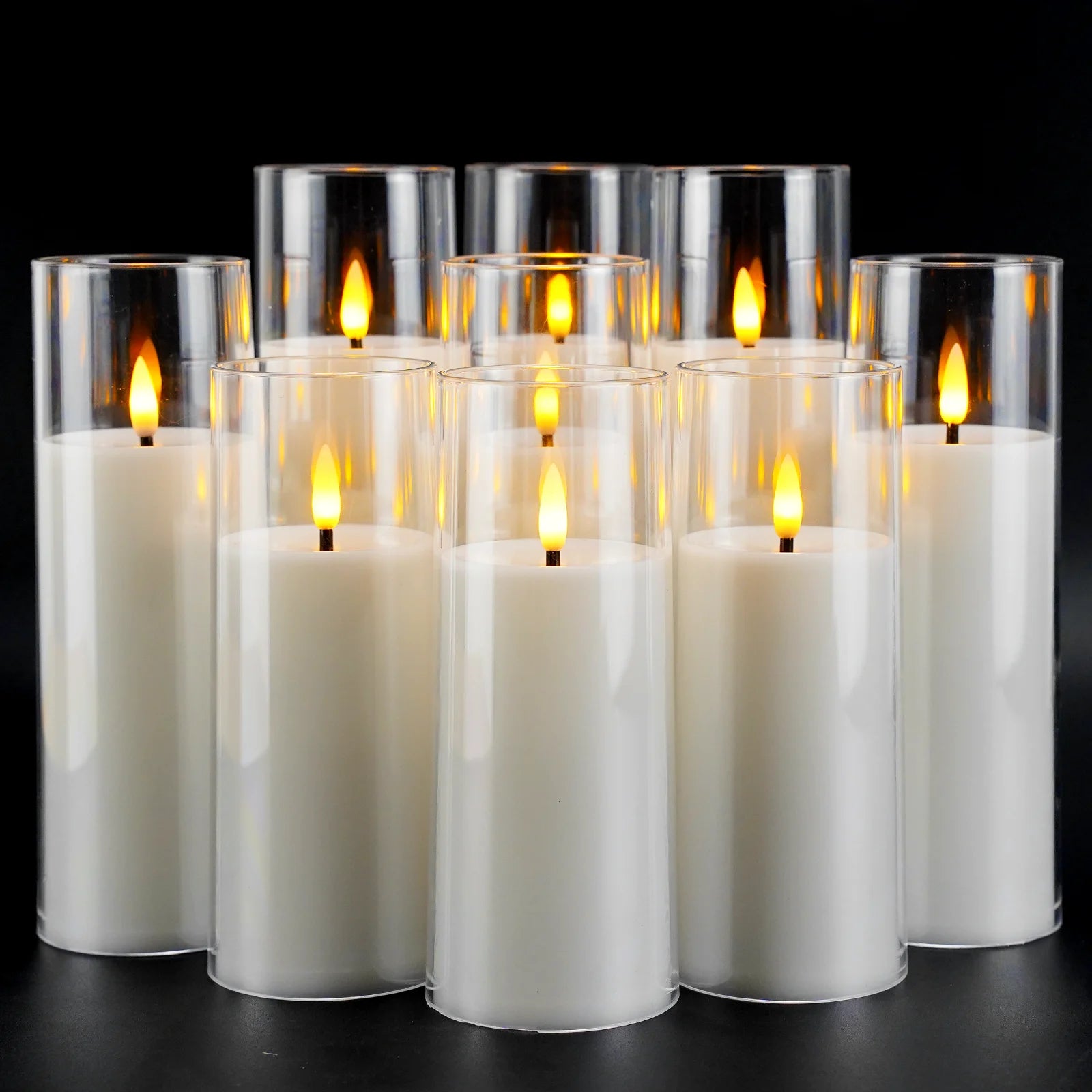 Flameless Acrylic LED Candle 9-Piece Set