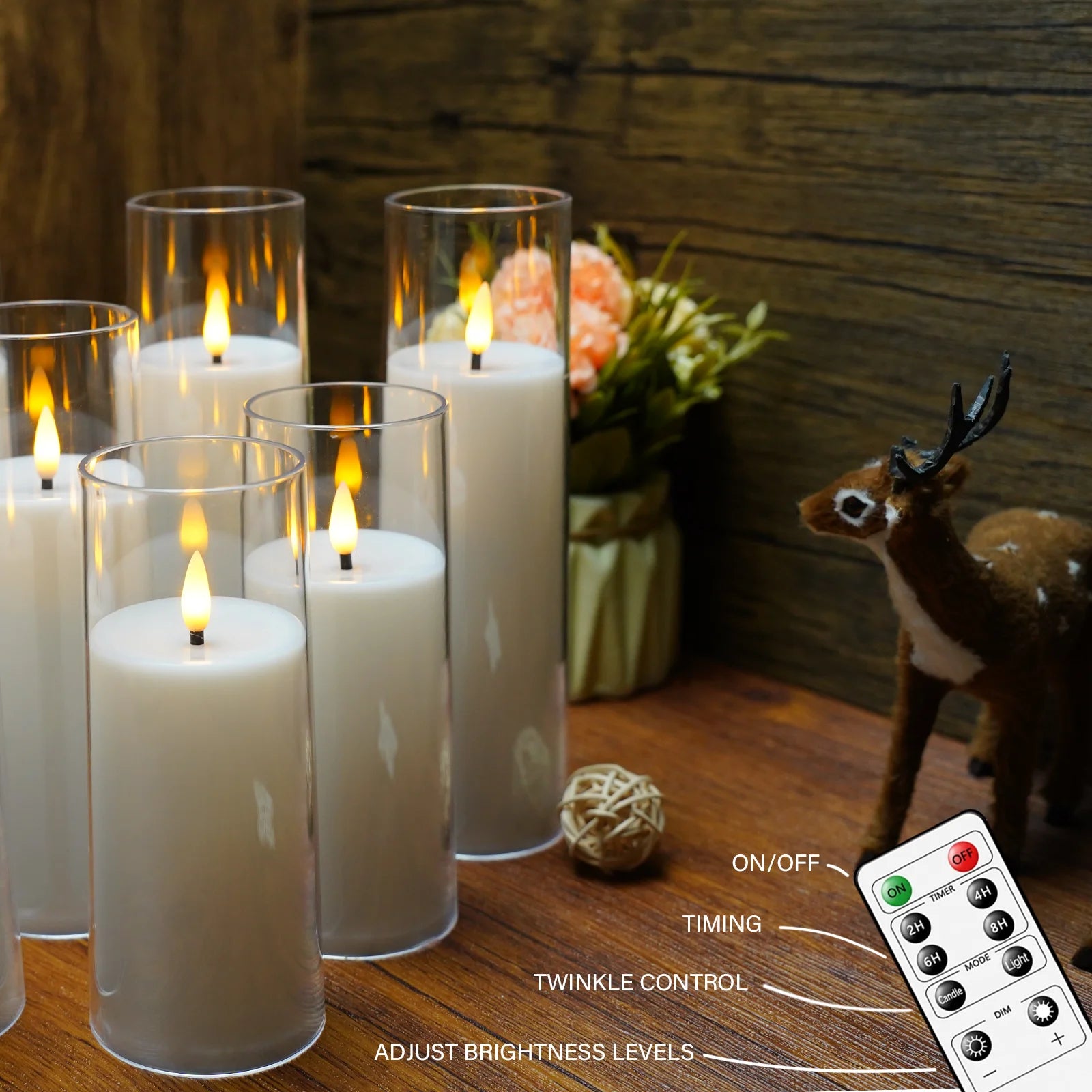 Flameless Acrylic LED Candle 9-Piece Set
