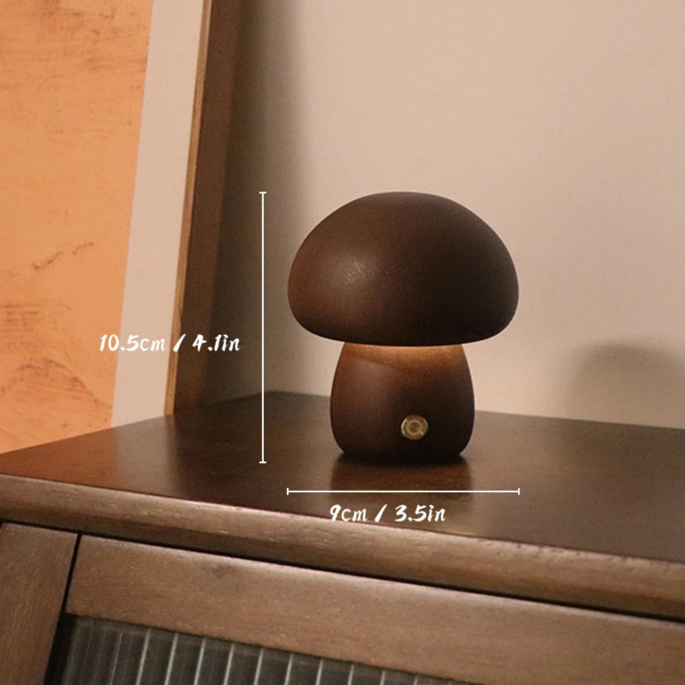 Nordic Wooden Mushroom Lamp