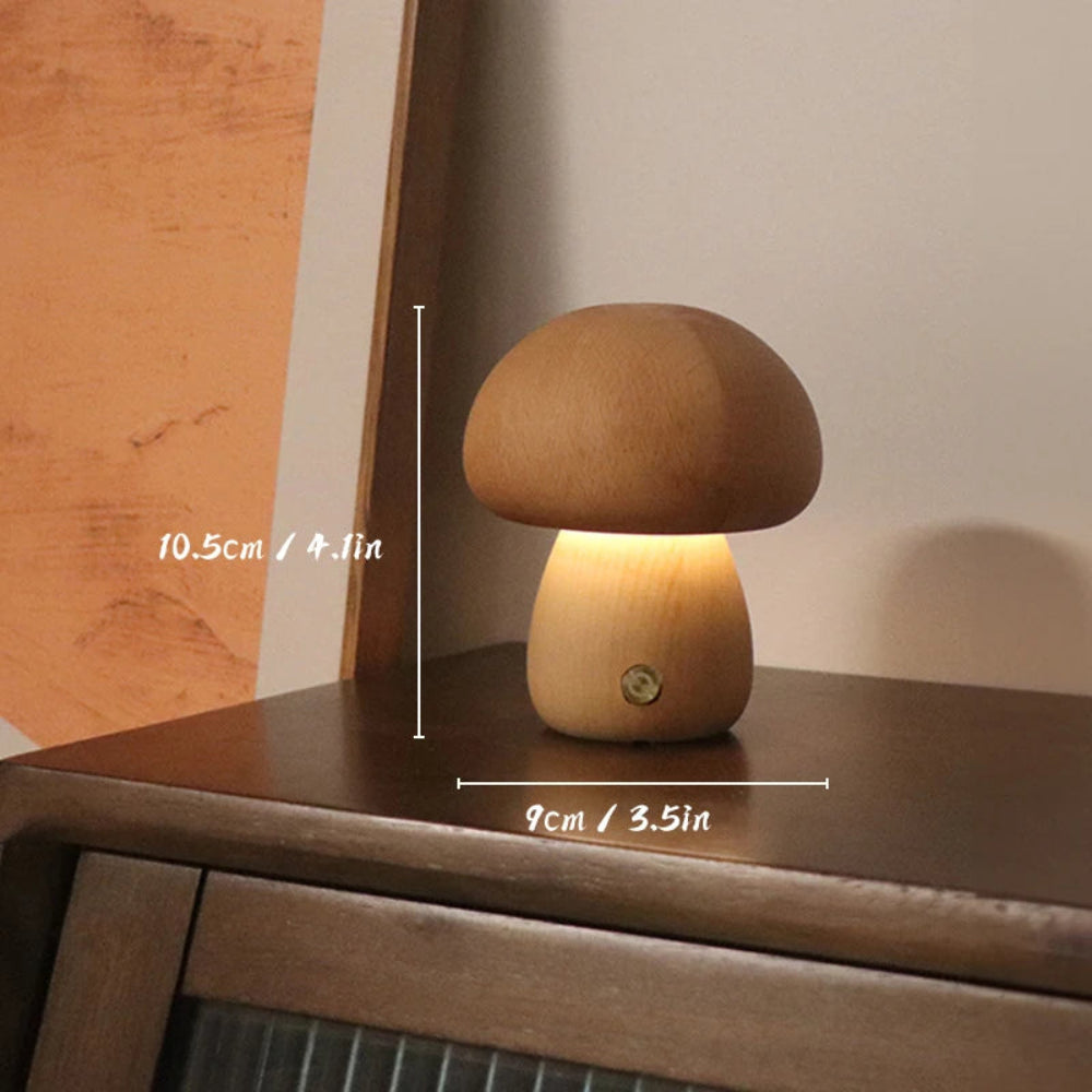 Nordic Wooden Mushroom Lamp