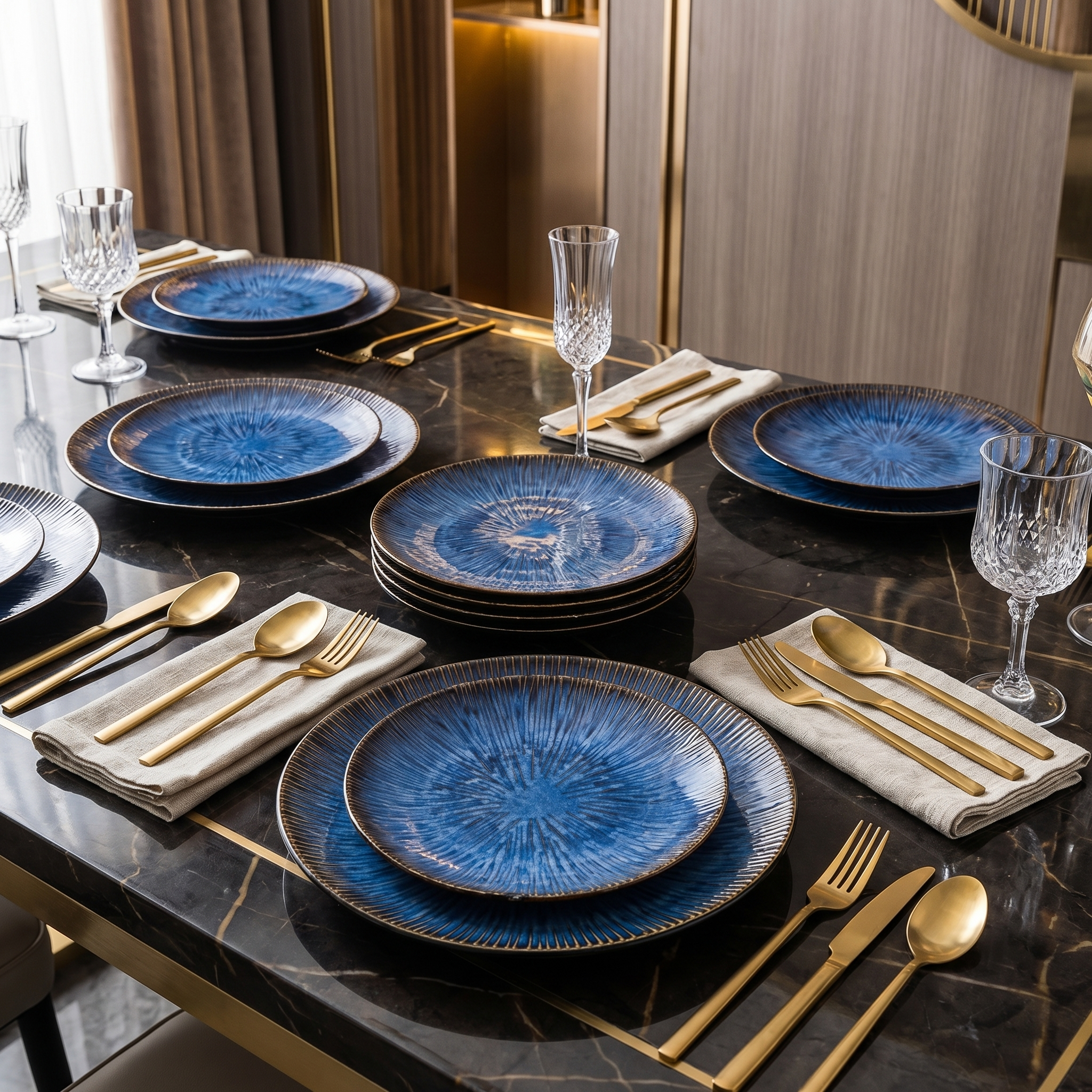 Eclipse Blue 8-Piece Plate Set – West Sombrio
